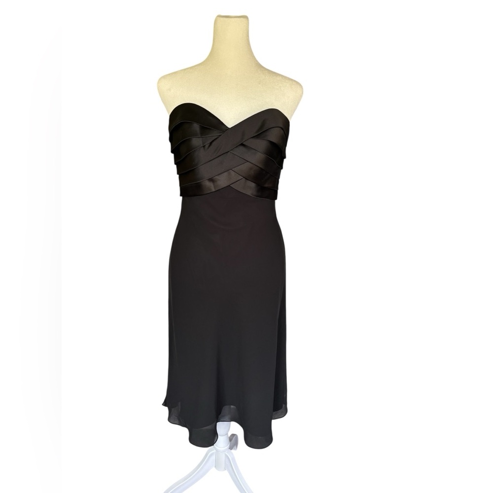 White House Black Market Elegant Strapless Black Dress